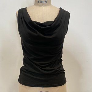 Black Top with neck tie, low back, and scoop neck